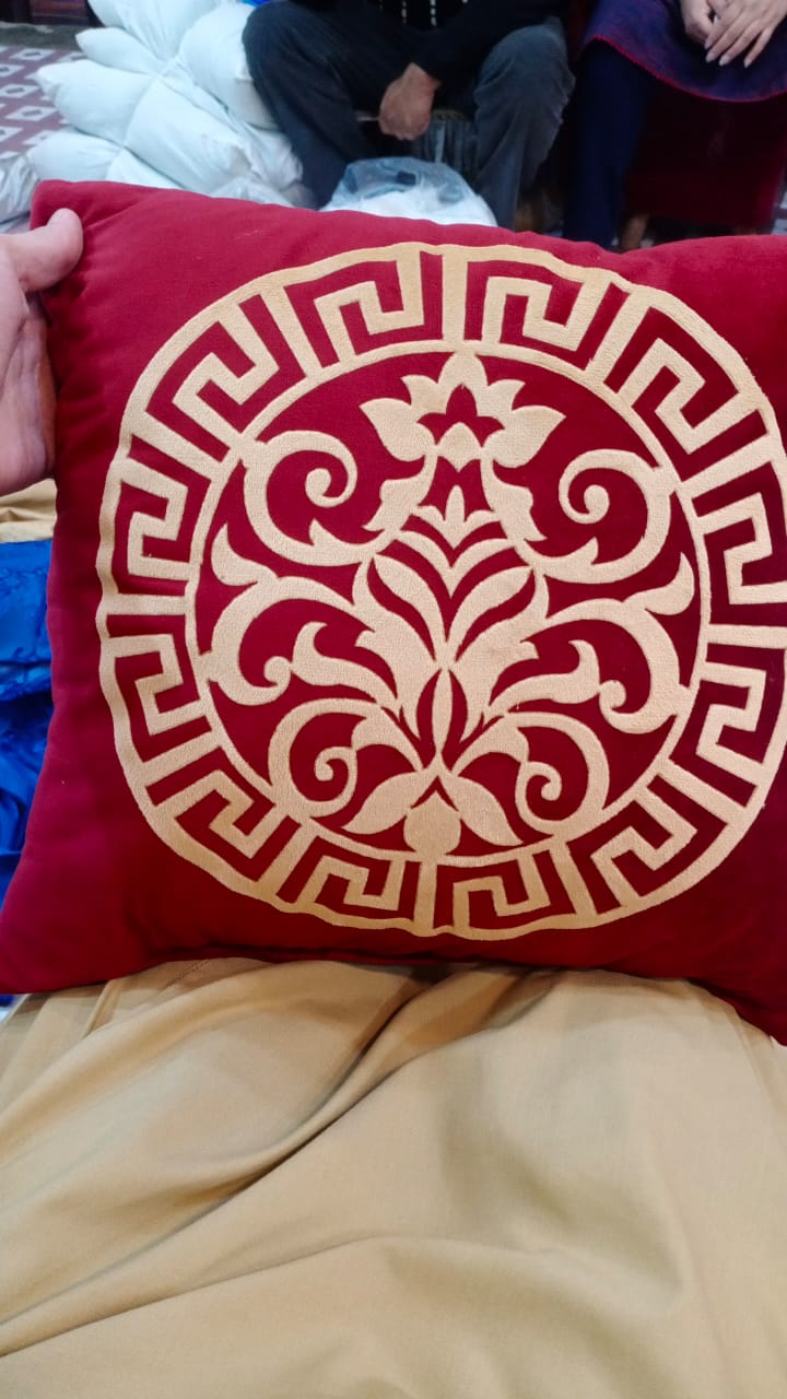 Velvet Motif Design Laser Cushion