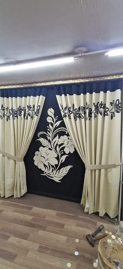 Luxury 3-Piece Curtain Set with Back Screen & Box Seating