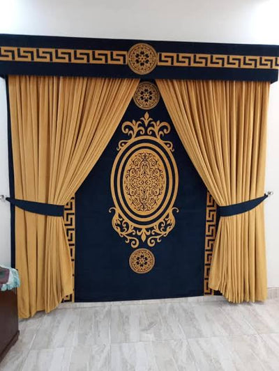 Luxury 3-Piece Curtain Set with Back Screen & Box Seating