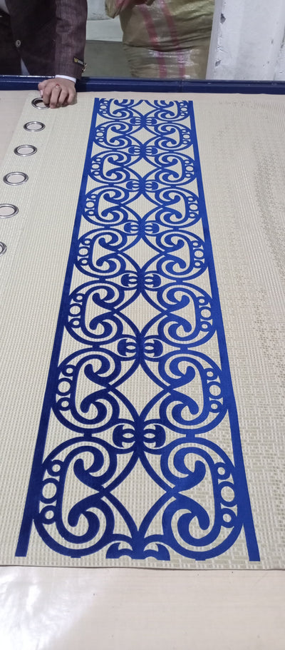 Laser Cut Border Velvet Curtain – Single Piece (4.5 ft x 8 ft)